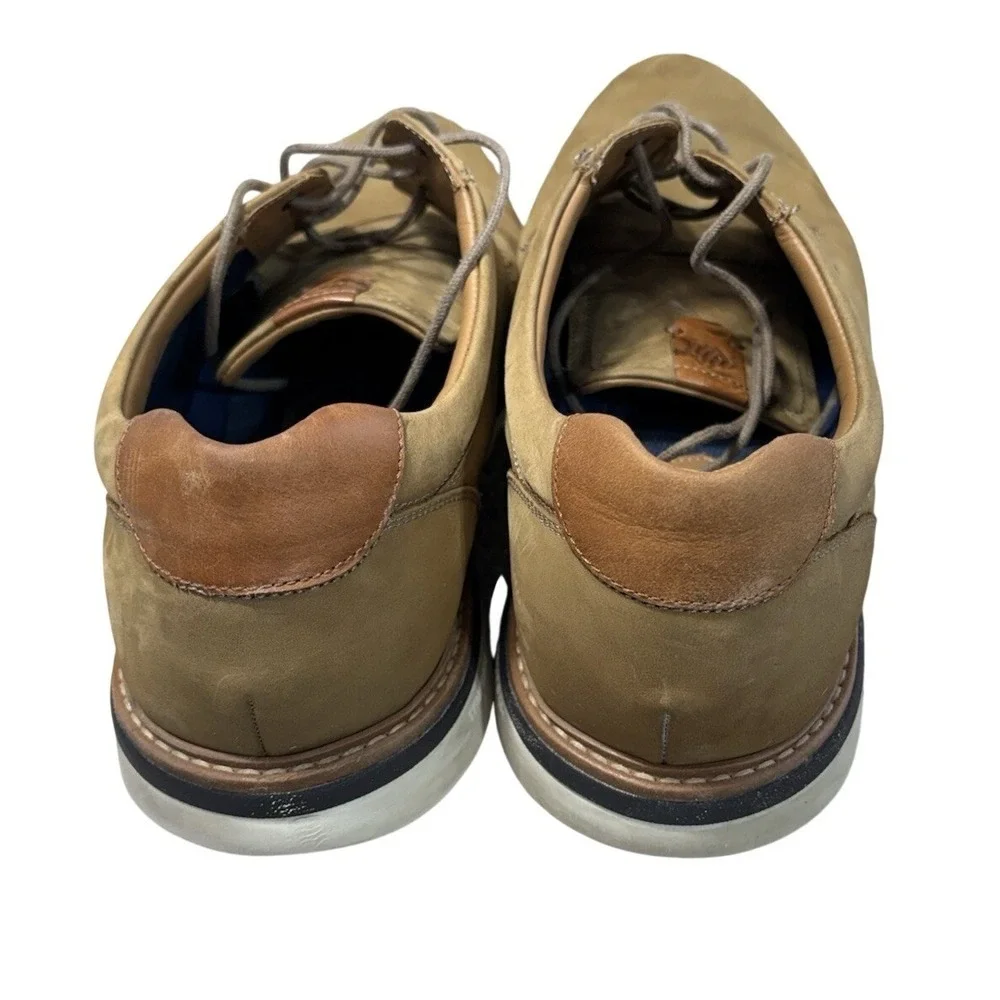 Johnston And Murphy's Men's 14 M Tan Nubuck Oxford Dress Shoes True Foam Comfort